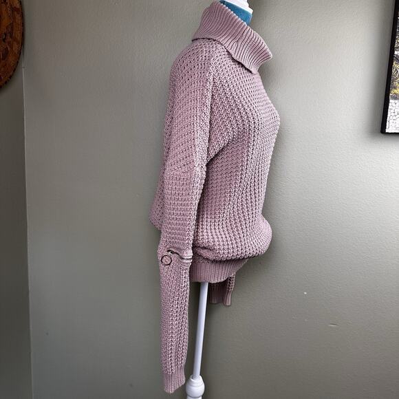 Guess sweater Chucky ribs Women XL Blush Cotton Blend Zip arm - Picture 5 of 16